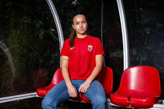 Guro Reiten of the Norwegian national football team poses