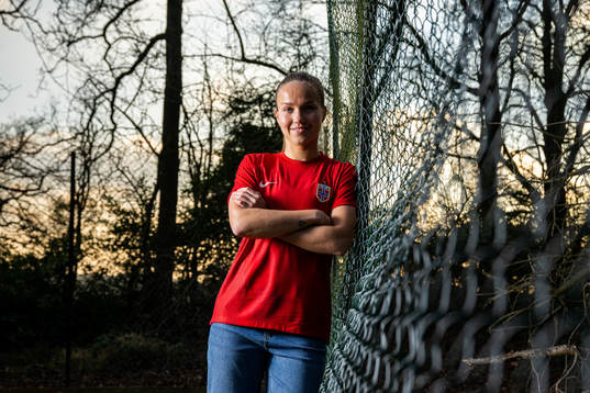 Guro Reiten of the Norwegian national football team poses