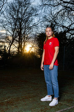 Guro Reiten of the Norwegian national football team poses