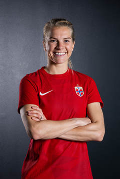 Ada Hegerberg of the Norwegian national football team poses