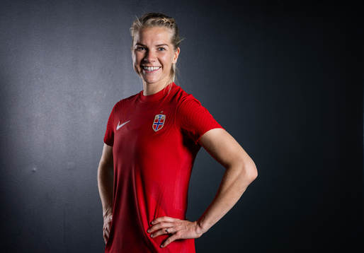 Ada Hegerberg of the Norwegian national football team poses
