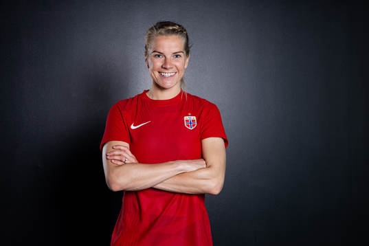 Ada Hegerberg of the Norwegian national football team poses