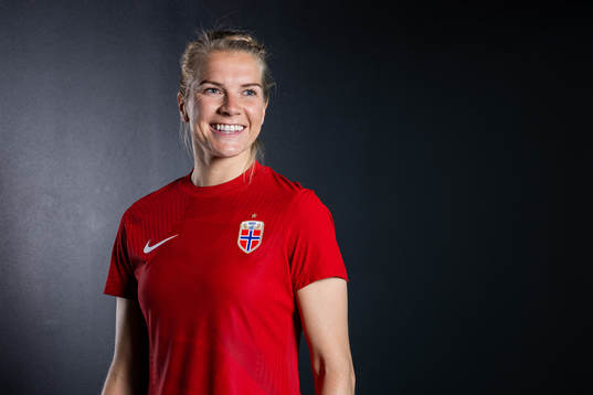 Ada Hegerberg of the Norwegian national football team poses