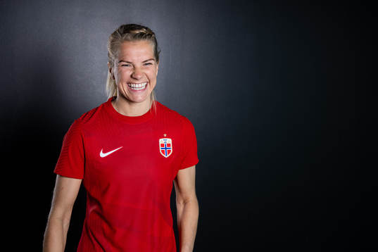 Ada Hegerberg of the Norwegian national football team poses