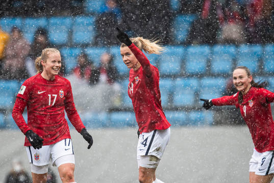 Ada Hegerberg of Norway celebrates