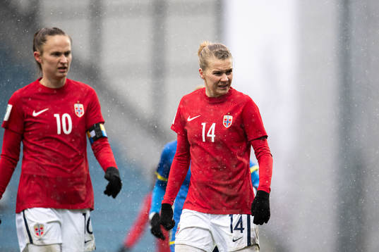 Caroline Graham Hansen and Ada Hegerberg of Norway