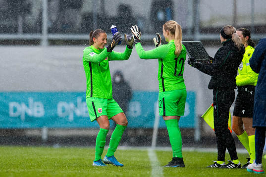 Goalkeeper Cecilie Fiskerstrand is being substituted with