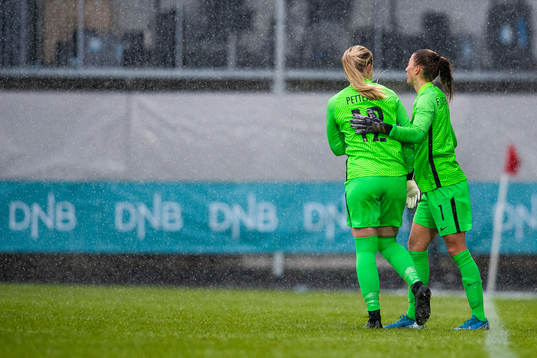 Goalkeeper Cecilie Fiskerstrand is being substituted with