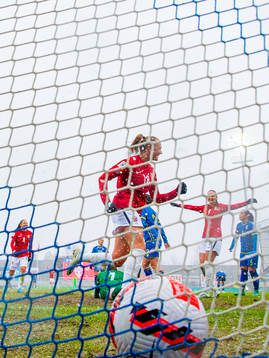 Frida Maanum of Norway celebrates