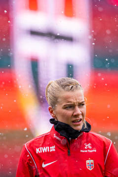 Ada Hegerberg of Norway warms up