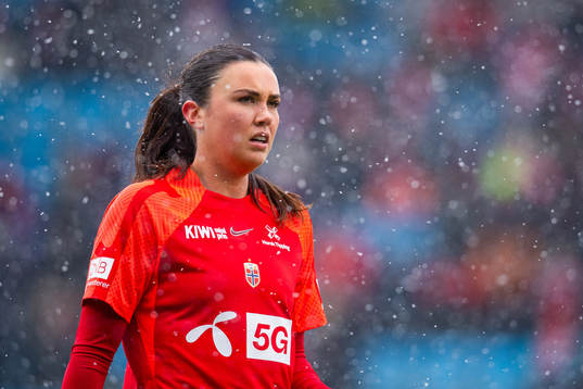 Ingrid Syrstad Engen of Norway warms up