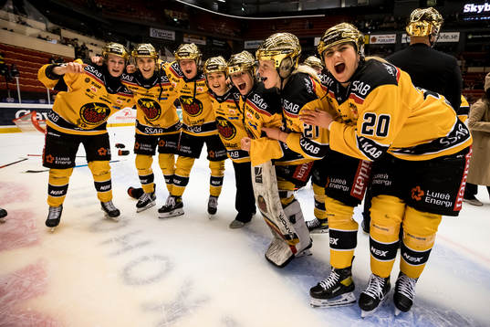 Luleå spelarna jublar