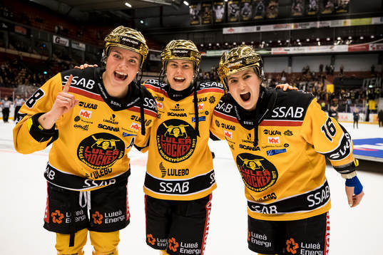 Luleå spelarna jublar