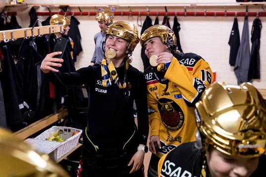 Luleå spelarna jublar
