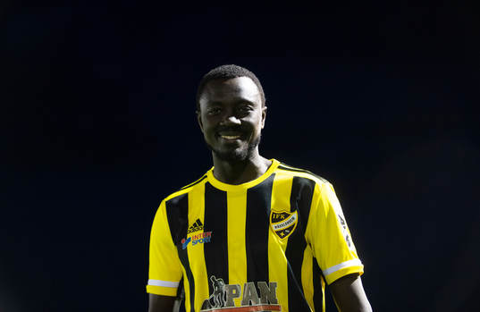 IFK Hässleholms Mohammed Mbye i matchen i div. 2 Södra