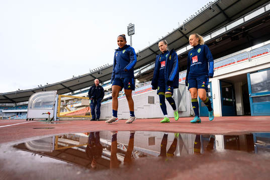 Madelen Janogy, Filippa Curmark and Hanna Bennison of the