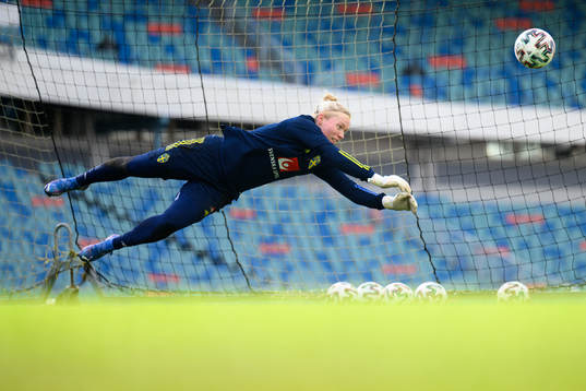 Goalkeeper Hedvig Lindahl of the Swedish women's national