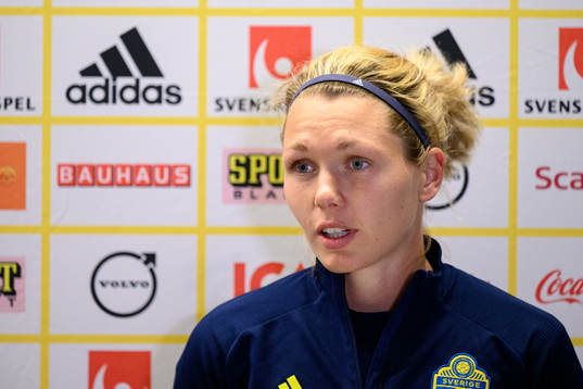 Goalkeeper Jennifer Falk of the Swedish women's national