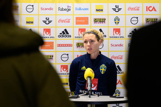 Goalkeeper Jennifer Falk of the Swedish women's national