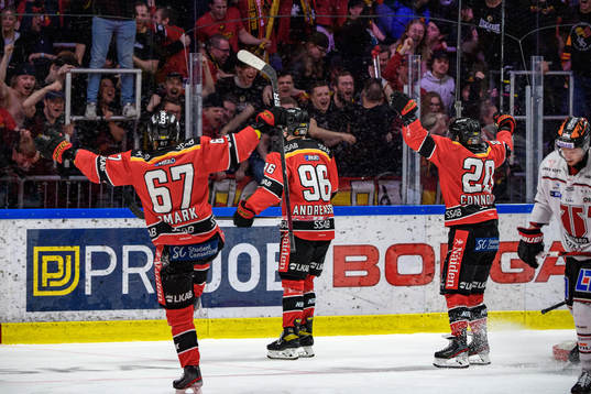 Luleås Linus Omark, Pontus Andreasson och Jack Connolly
