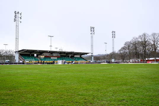 Södermalms Idrottsplats innan fotbollsmatchen i Superettan
