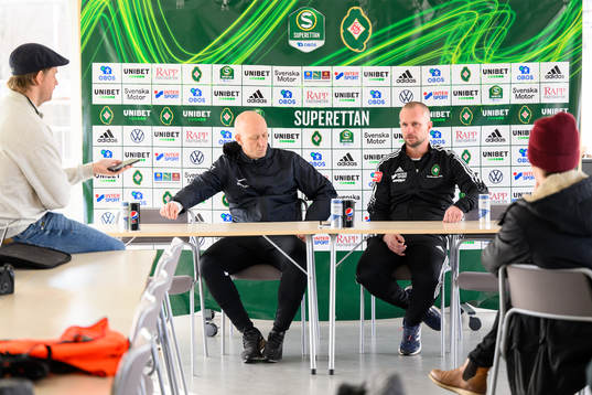 Landskronas tränare Billy Magnusson och tränare Tobias