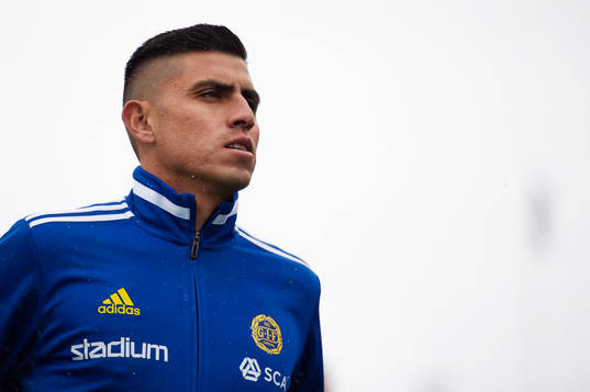 Sundsvalls Joe Corona innan fotbollsmatchen i Allsvenskan