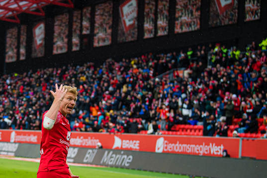 Sivert Heltne Nilsen of Brann celebrates