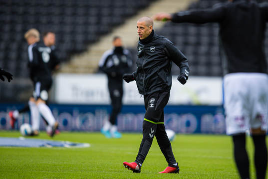 Milan Jevtovic of Odd warms up