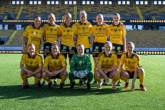 Elfsborgs startelva i första matchen i division 2. Bakre