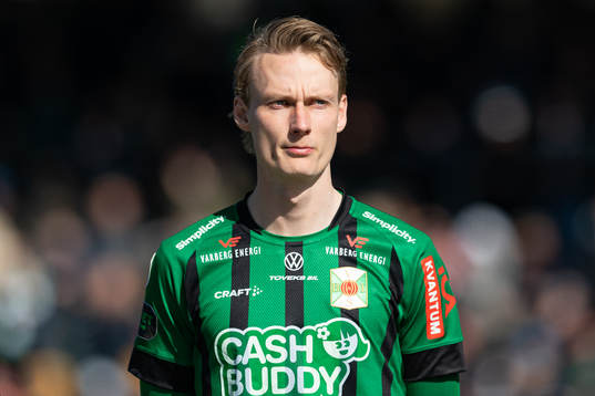 Varbergs Alexander Johansson före fotbollsmatchen i