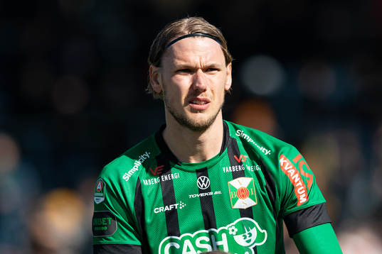 Varbergs Hampus Zachrisson före fotbollsmatchen i