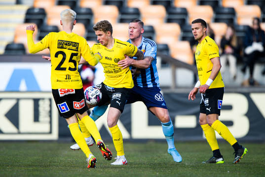 Mjällbys Magnus Wörts och Djurgårdens Victor Edvardsen