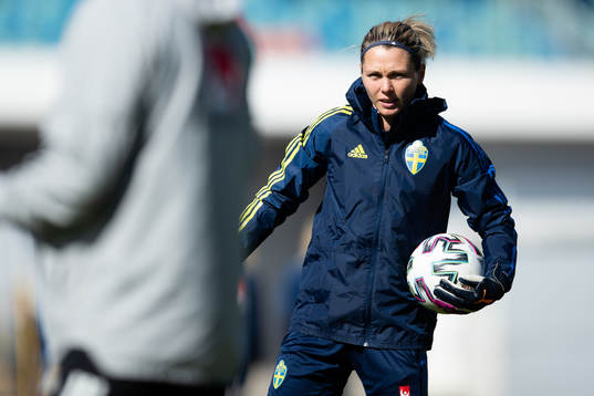 Goalkeeper Jennifer Falk of Sweden