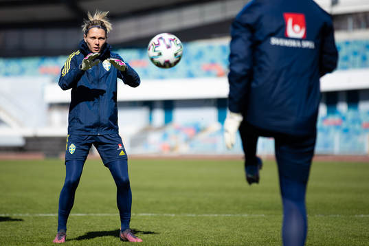 Goalkeeper Jennifer Falk of Sweden