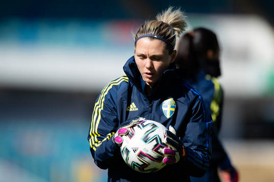 Goalkeeper Jennifer Falk of Sweden