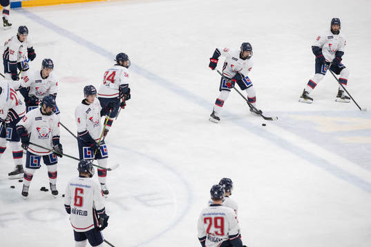 Linköpings spelare värmer upp