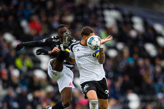 Solomon Owusu of Odd and Noah Jean Holm of Rosenborg