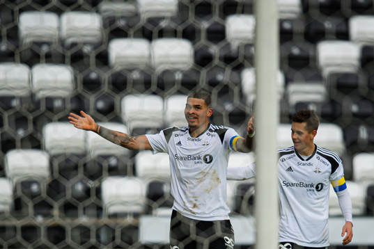Noah Jean Holm of Rosenborg celebrates