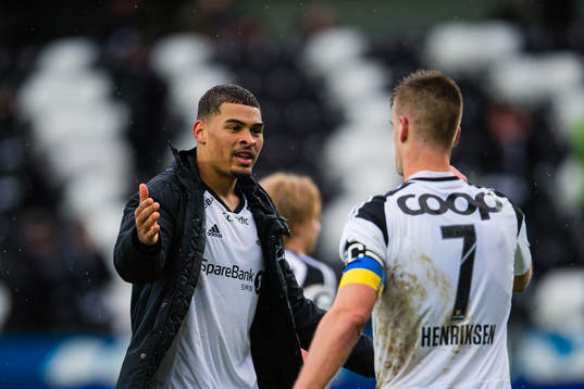 Noah Jean Holm of Rosenborg celebrates