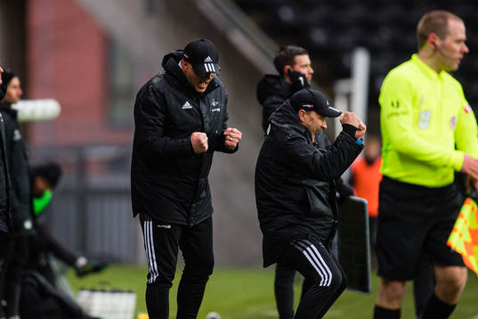 Kjetil Rekdal, head coach of Rosenborg, and Geir Frigård,