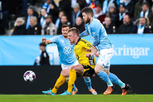 Elfsborgs Per Frick och Malmö FFs Lasse Nielsen