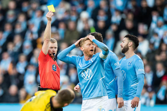 Domare Fredrik Klitte varnar Malmö FFs Anders Christiansen