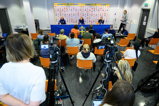 Caroline Seger, Magdalena Eriksson and Kosovare Asllani of