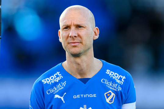 Halmstads Andreas Johansson före fotbollsmatchen i