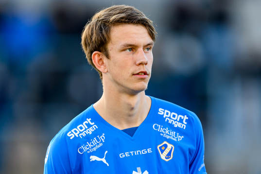 Halmstads Kazper Karlsson före fotbollsmatchen i