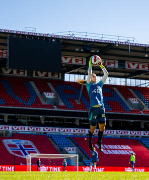 Goalkeeper Cecilie Fiskerstrand of the Norwegian women's