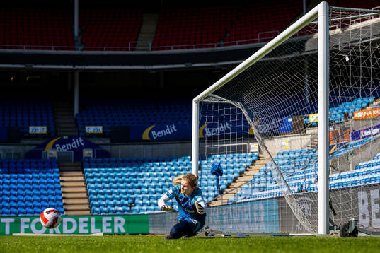 Goalkeeper Guro Pettersen of the Norwegian women's national