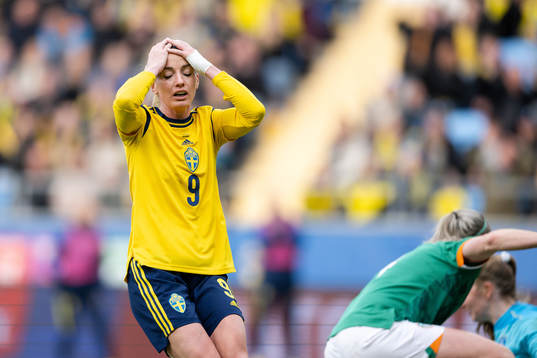 Kosovare Asllani of Sweden looks dejected