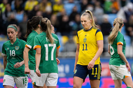 Stina Blackstenius of Sweden looks dejected